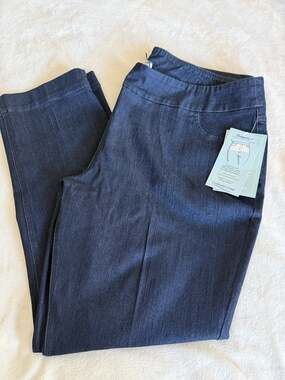 NWT Coldwater Creek Women's 22W Dark Wash ShapeMe Pull On Denim Jeans Stretch